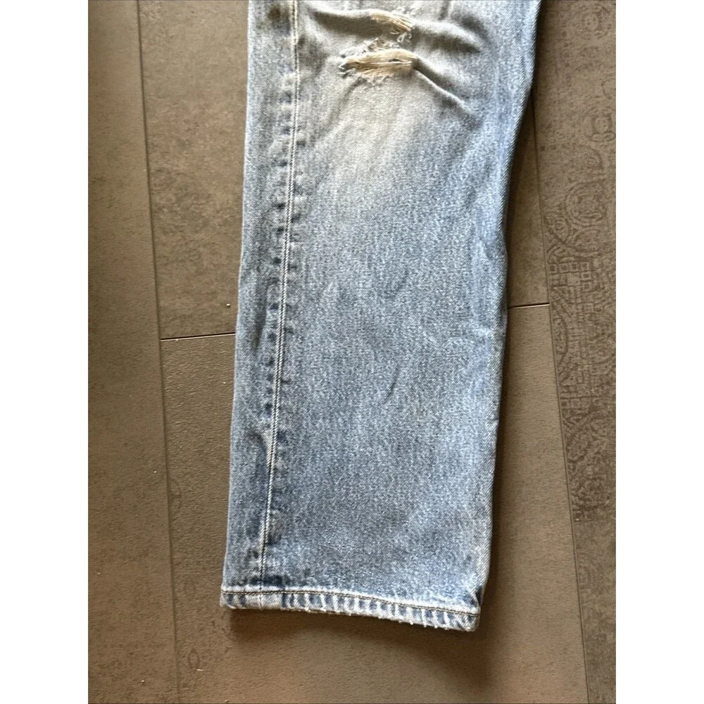 Levi's 501 Button Fly jeans super distressed 35x34 *shrunk* 33x29 retro grunge